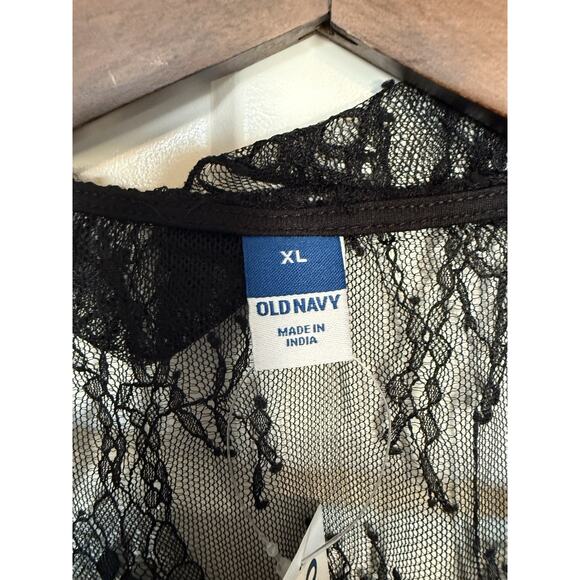 Old Navy Women's Lace V-Neck Long Sleeve Black NWT XL New Years Holiday Party - Picture 3 of 6